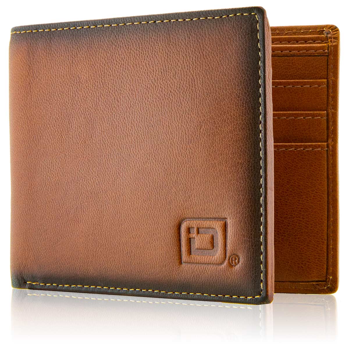 ID Stronghold RFID Wallet Western Front Pocket Wallet, Men's, Brown