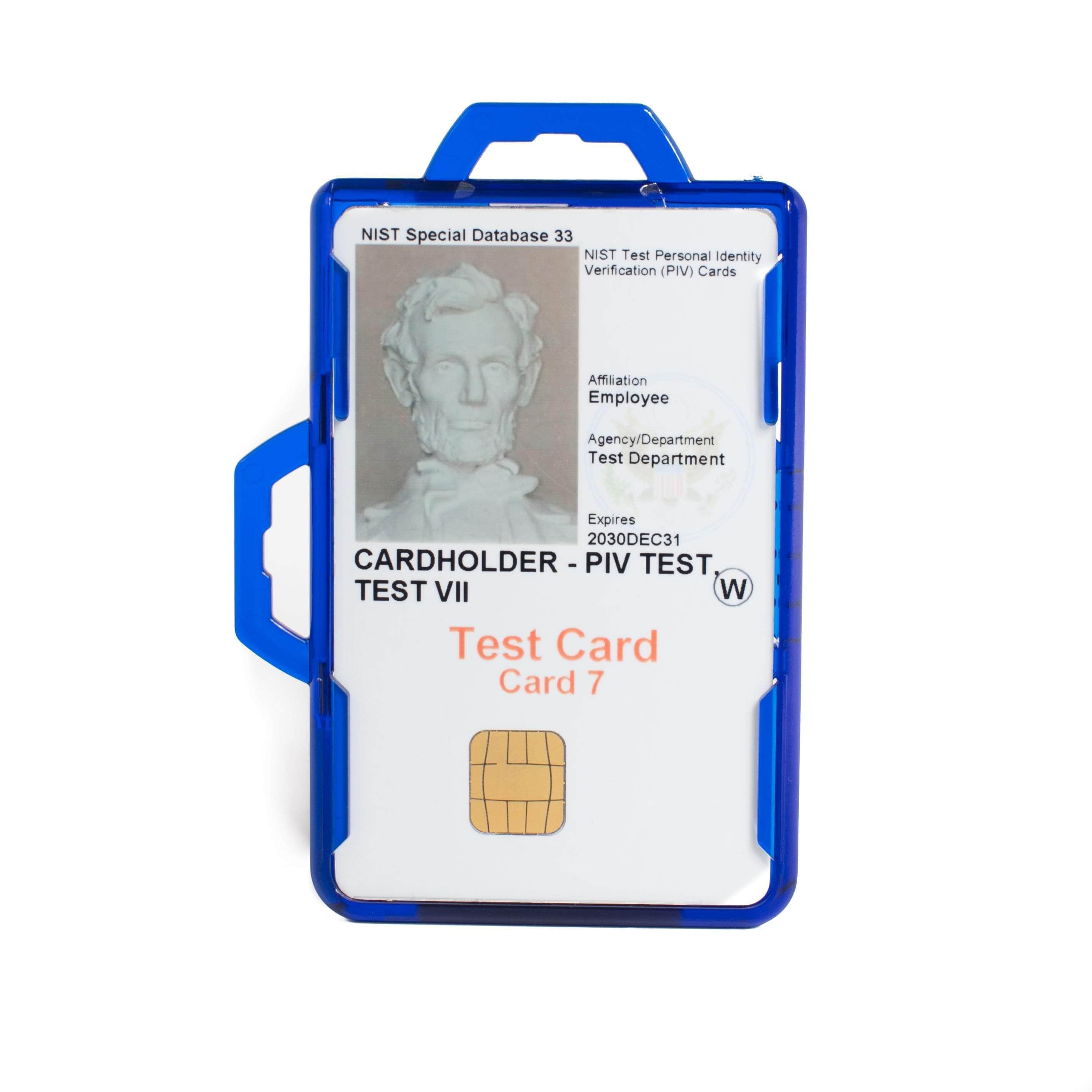 RFID Dual Portrait ID Leather Badge Holder