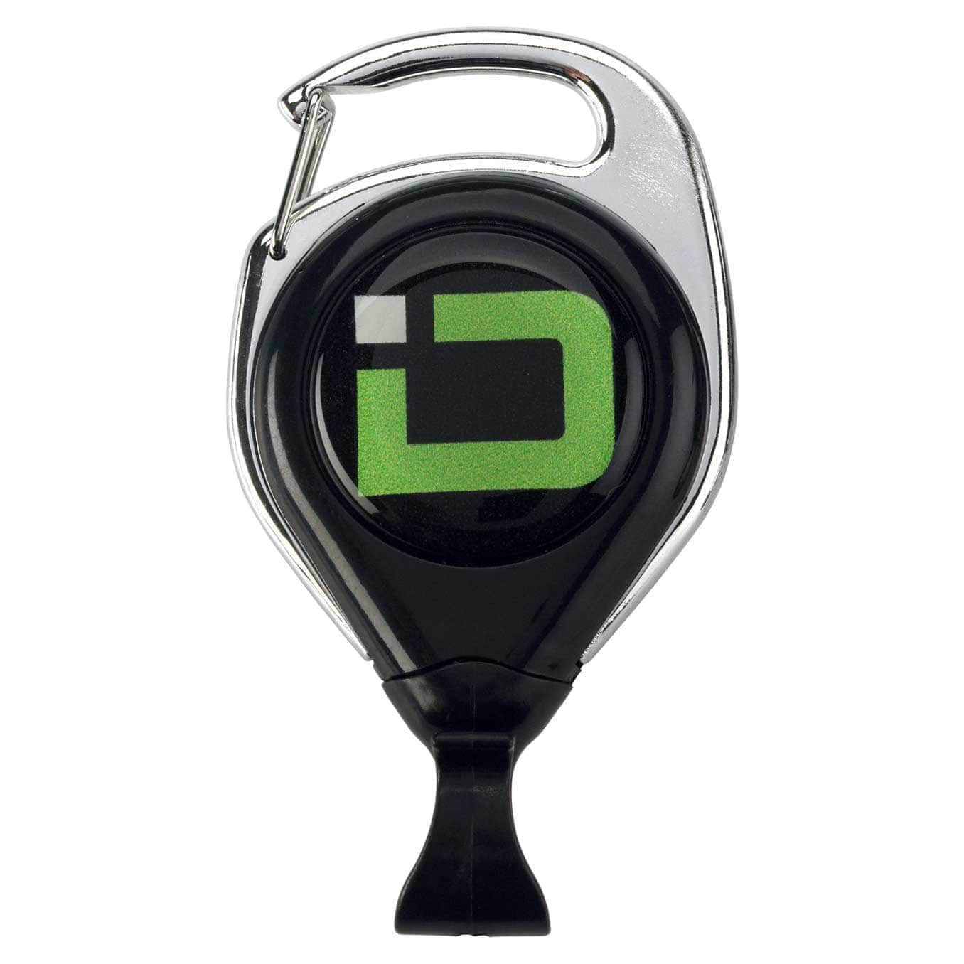 Retractable Badge Reel Black with Carabiner Belt Clip and Badge