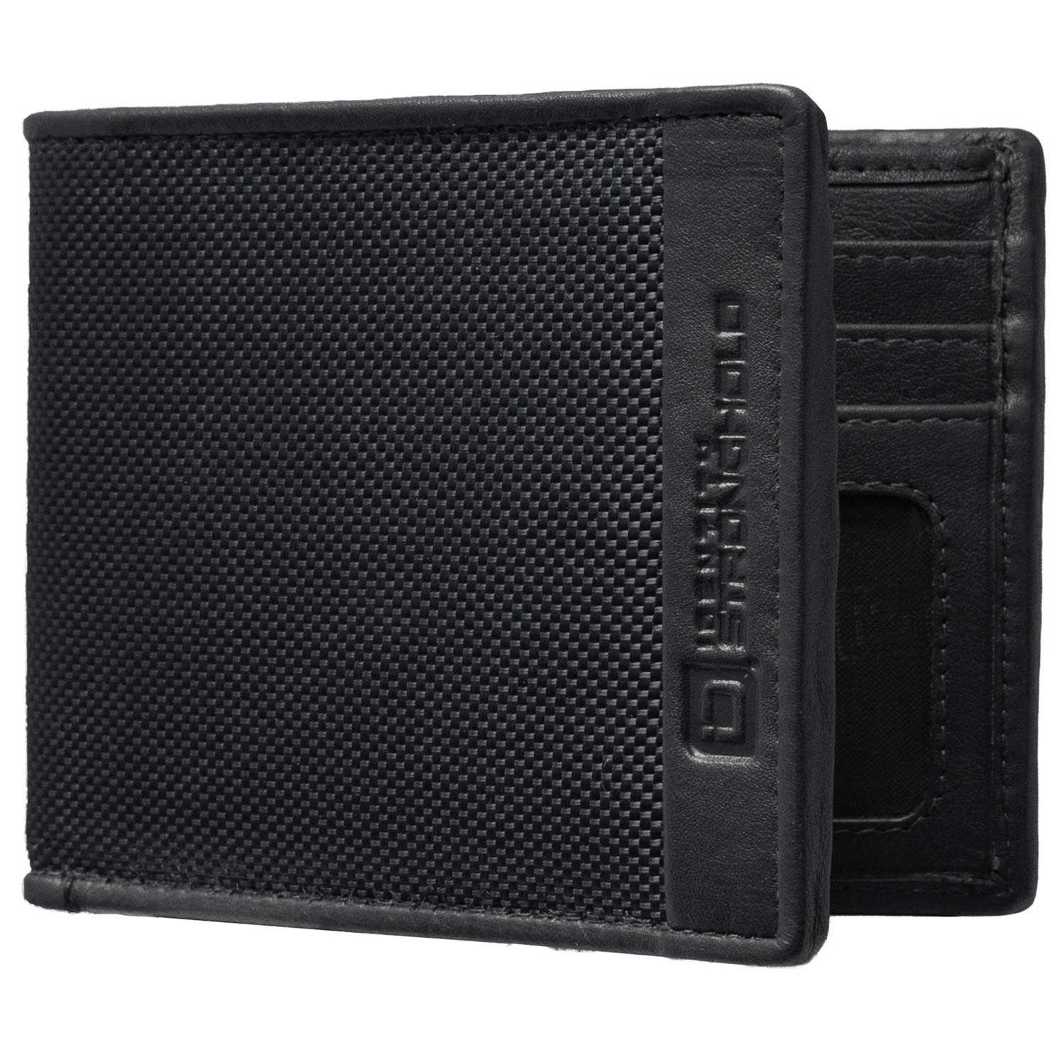 Mens RFID Wallet - Slim 7 Slot Bifold With ID in Leather and Nylon