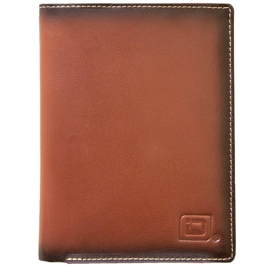 Brown RFID-Blocking Passport Wallet with Secure Card and Passport Compartments - Front View