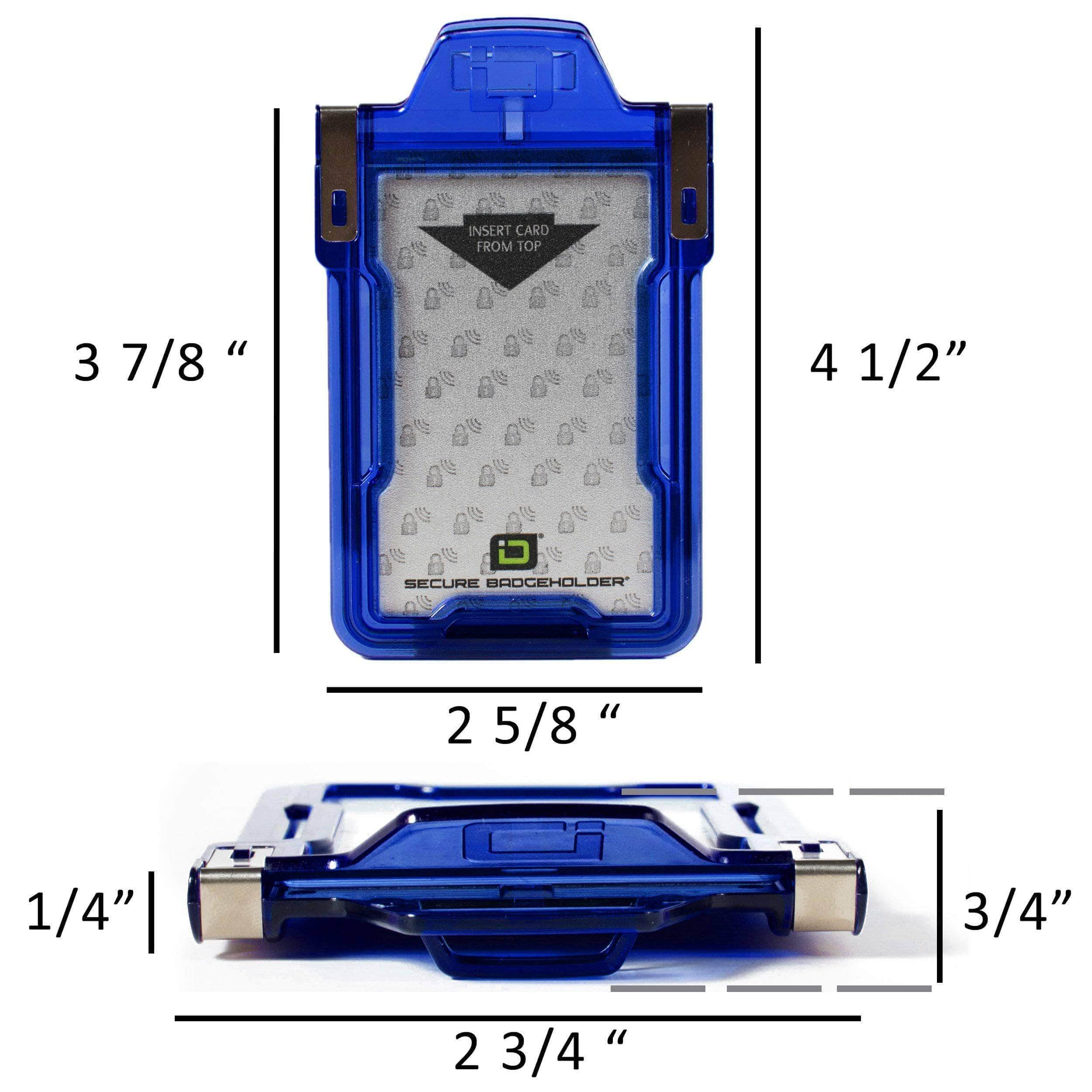 Secure Badge Holder Classic, Vertical 1 ID Card Holder, Retractable Reel, and Lanyard Bundle