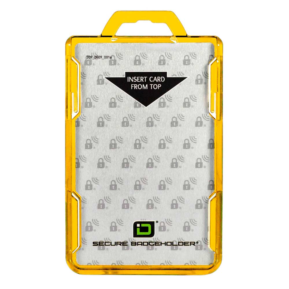 Secure Badge Holder DuoLite ® Vertical 2 ID Card Holder - Yellow - IDSH2004 - 001B - Ylw