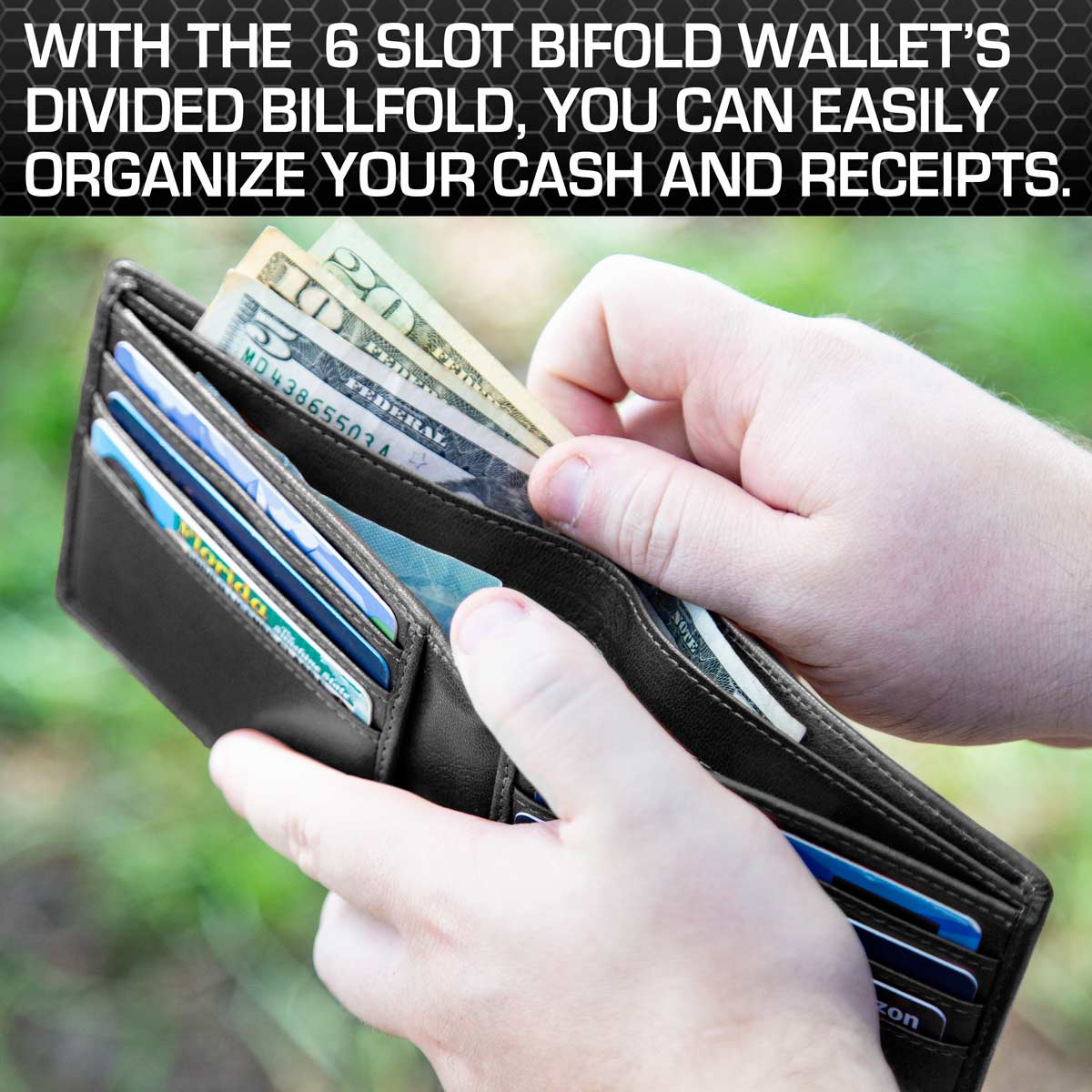 ID Stronghold  Men's RFID Wallet Slim 7 Slot Bi-Fold With ID