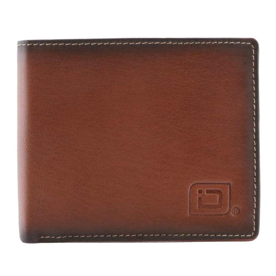 Mens RFID 10 Slot Bifold Wallet with ID Window - Antiqued Brown - IDSH7005 - abrn