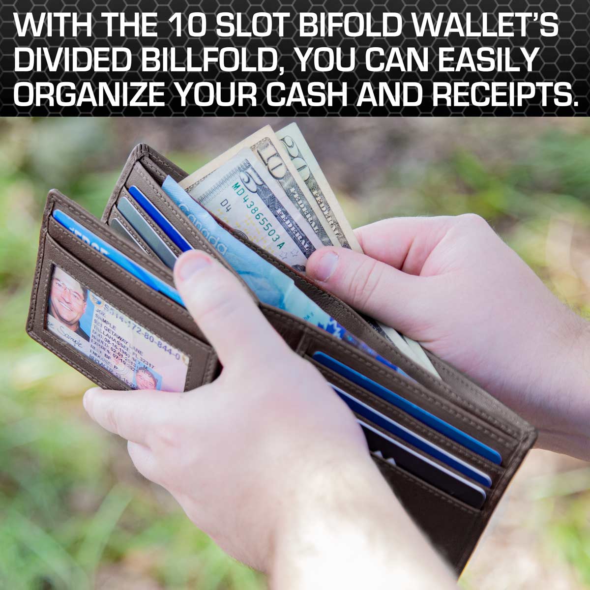 Mens Leather Bifold Wallet Credit Card Holder Case Money Cash Purse  Billfold US