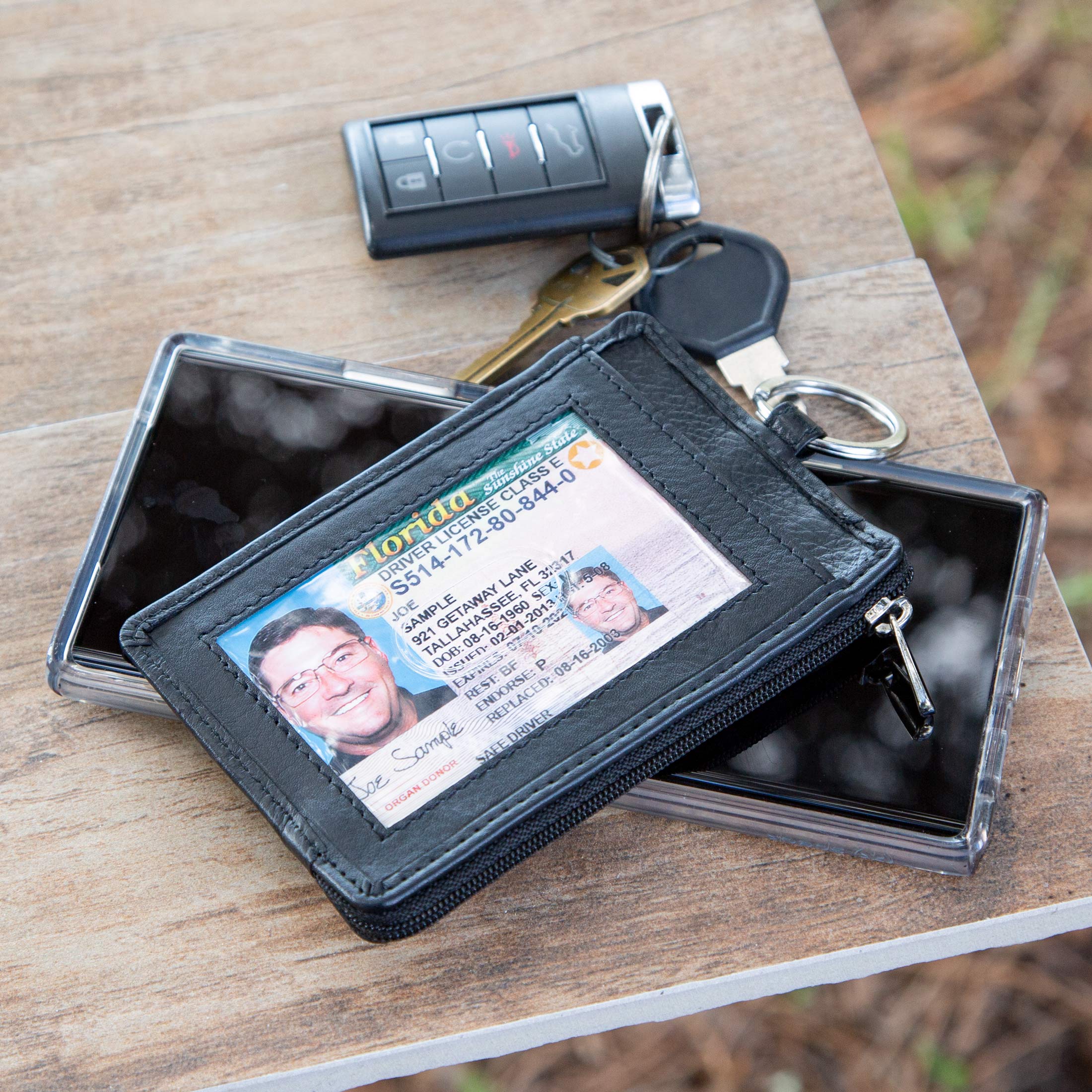 Buy Mens Leather Car Key Case Card Id Holder Wallet Key Ring