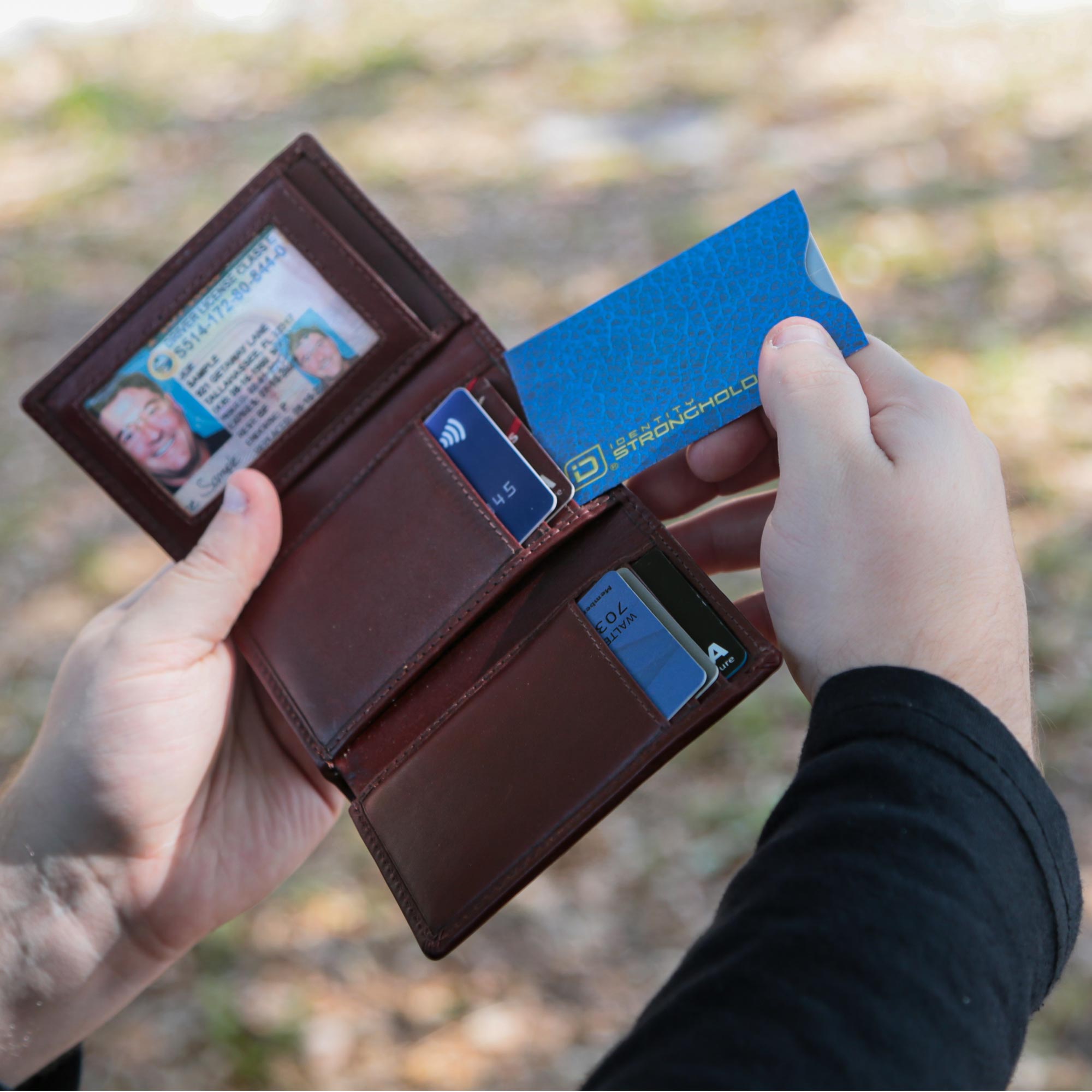 Protective sleeves for credit outlet cards