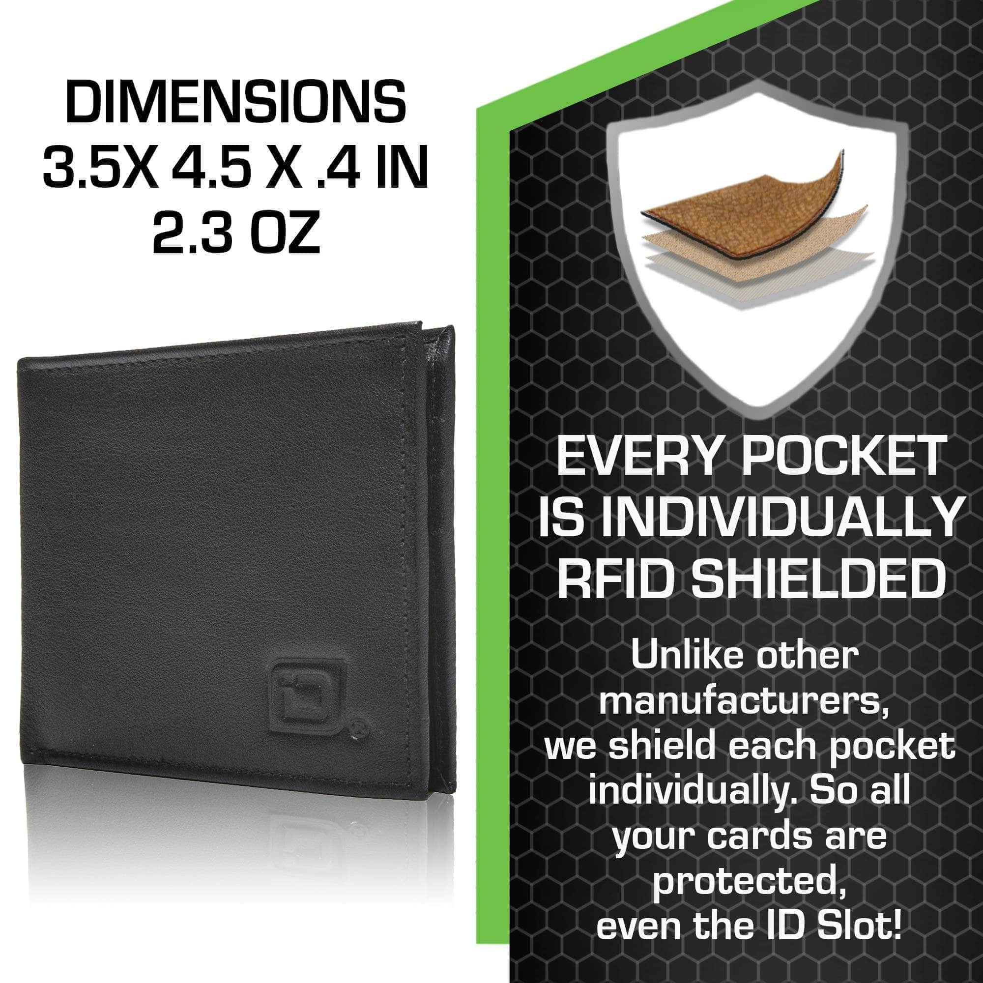 ID Stronghold  Men's RFID Bifold 6 Slot Wallet