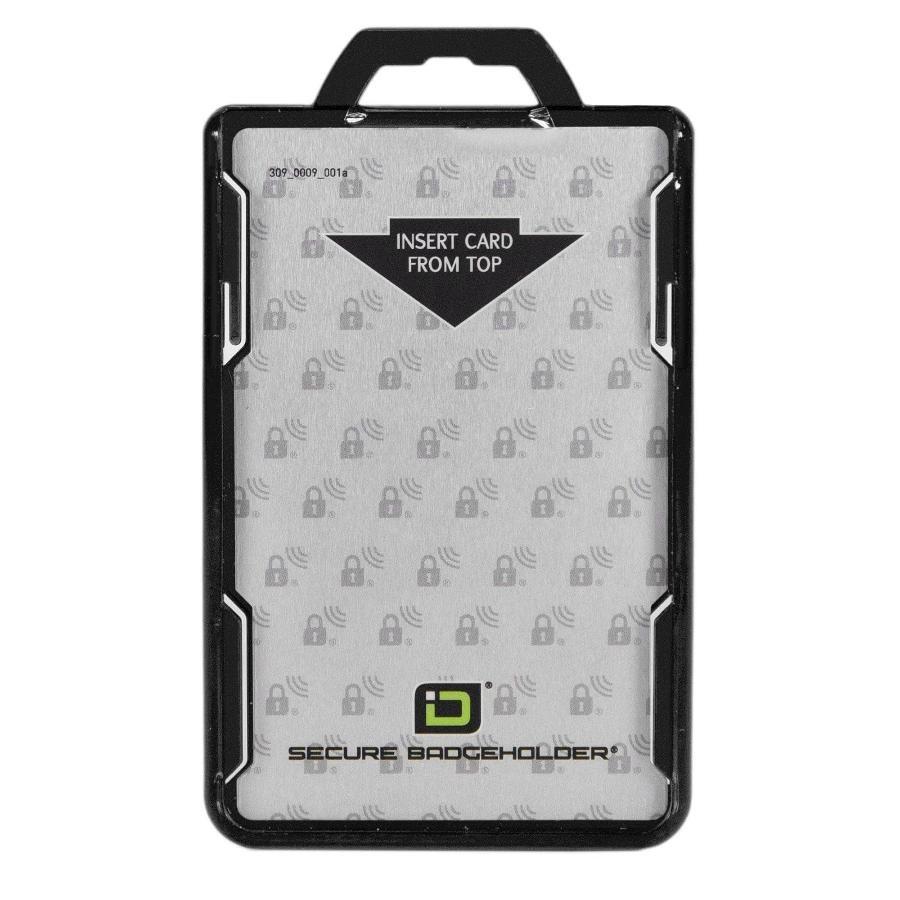 Secure Badge Holder DuoLite, vertical 2-card ID holder by ID Stronghold, RFID-blocking dual-sided design for visible ID protection SKU: IDSH2004-001B-Blk