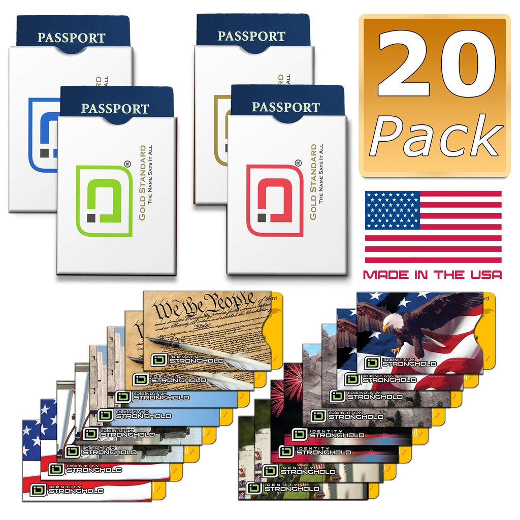 RFID Blocking Credit Card Sleeves - Patriotic 20 Pack