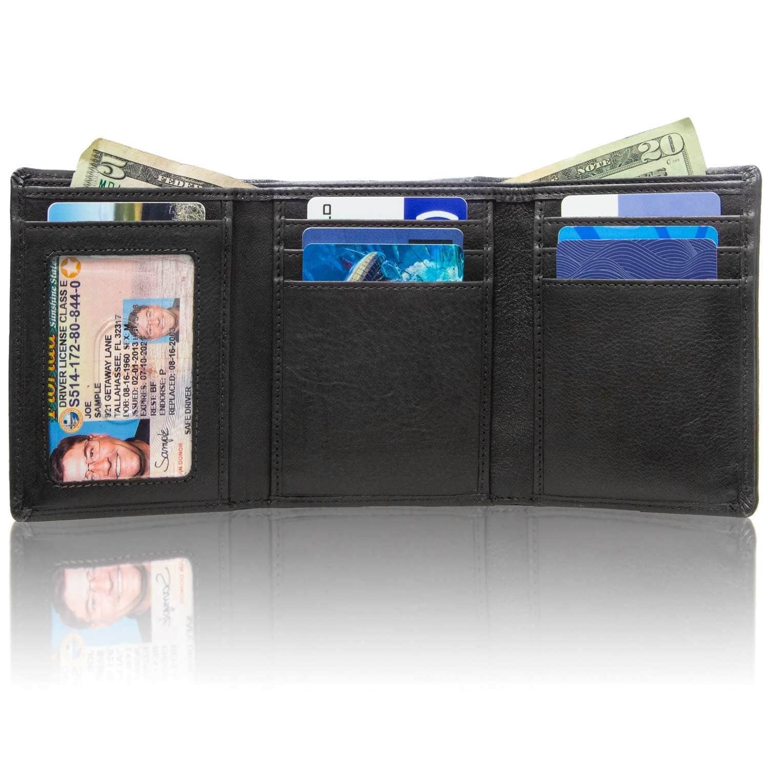 New Men Men's RFID Blocking T1 Leather Wallet Credit Card ID Durable  Waterproof