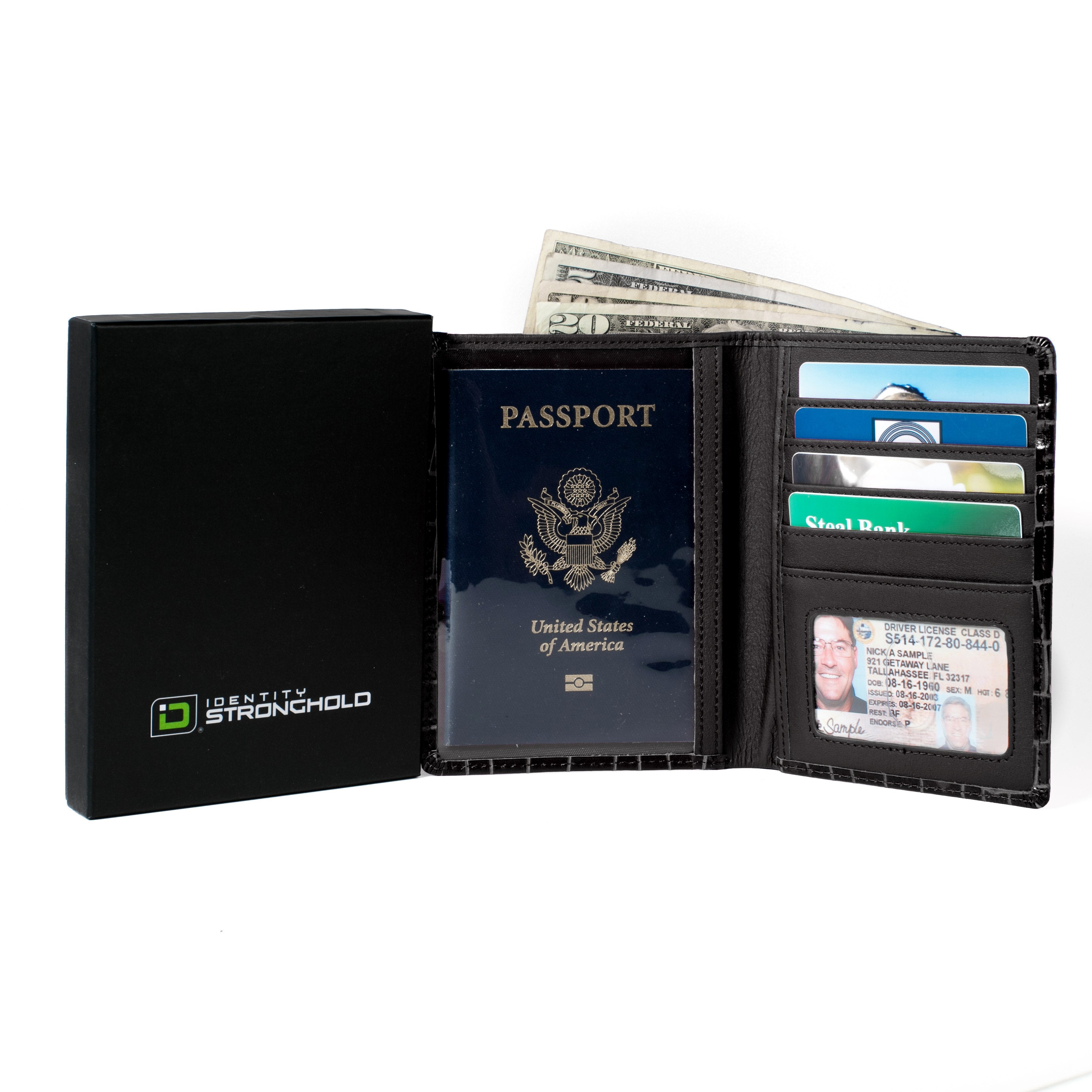 Designer Passport Case Leather Wallet