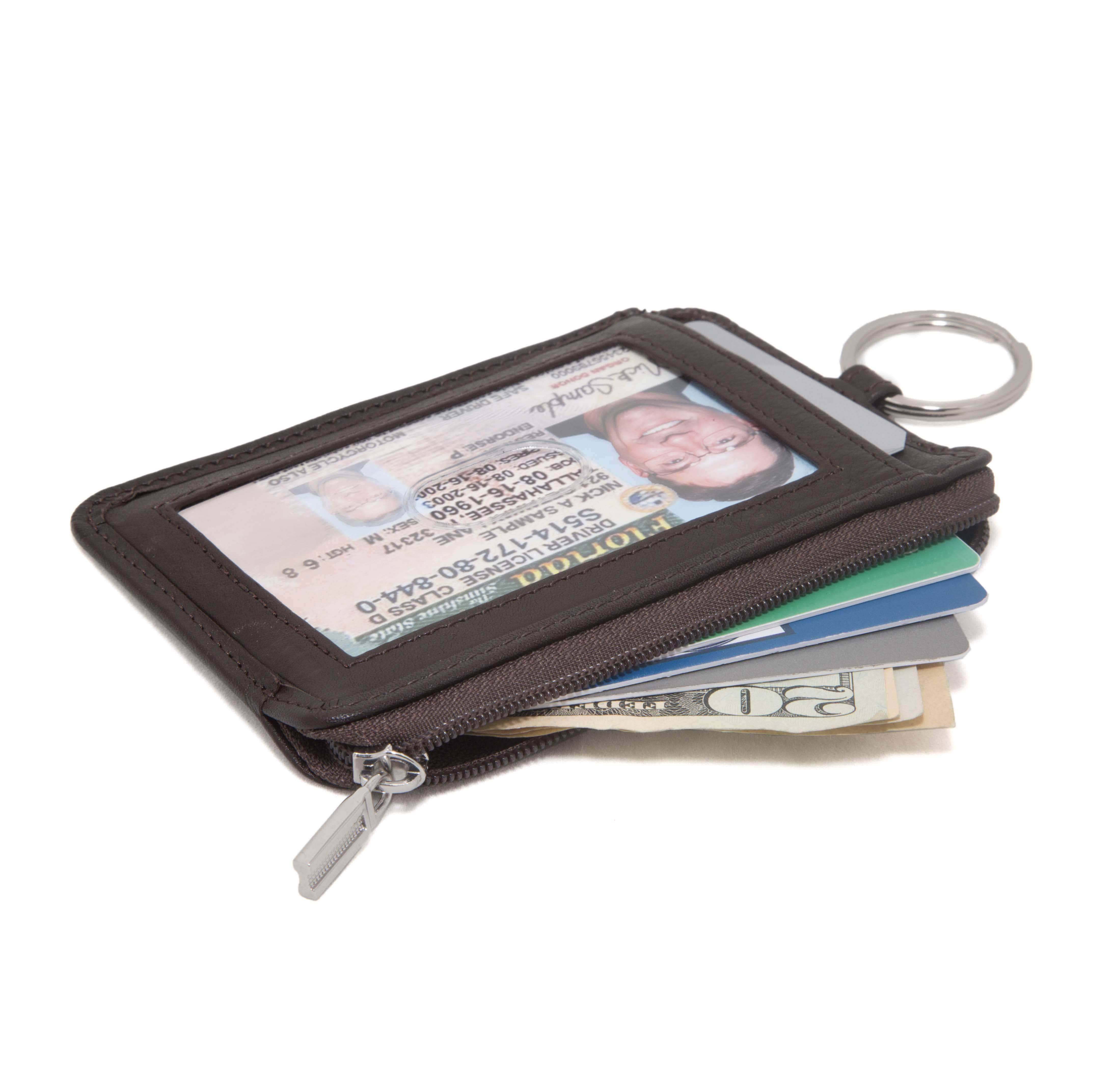 ID Card Badge Holder Genuine Leather Luxury Lanyard Retractable Keychain  Purses