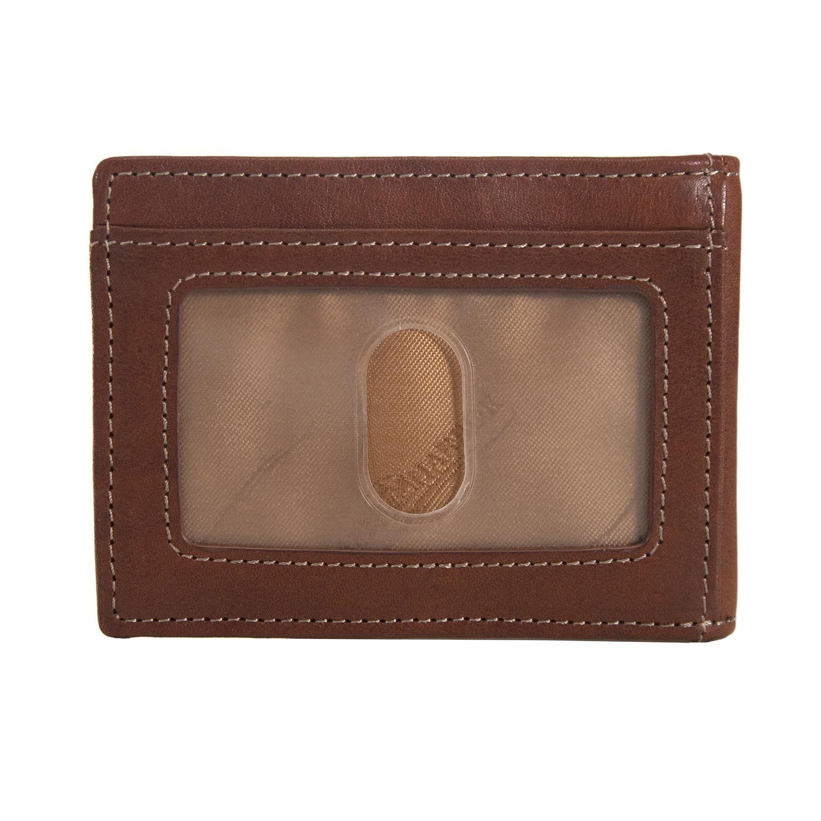 Personalized Leather Wallet With ID Window Front Pocket 