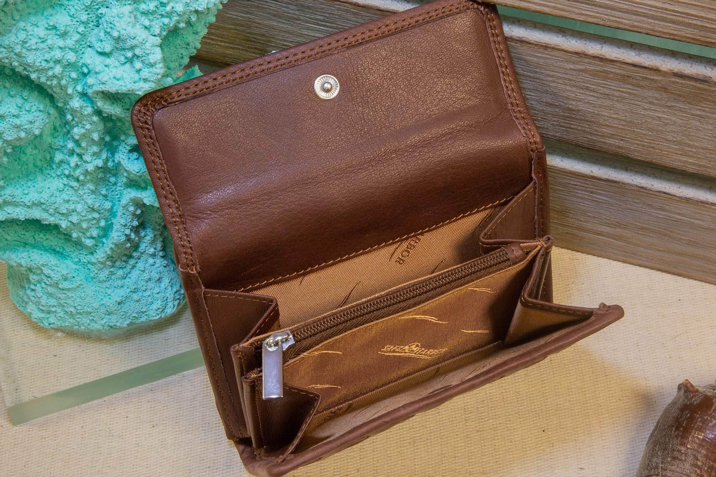 Leather Wallet With Wrist Strap, Ladies Leather Wallet Purse, Zip Around  Wallet, Brown Leather Wallet - Etsy