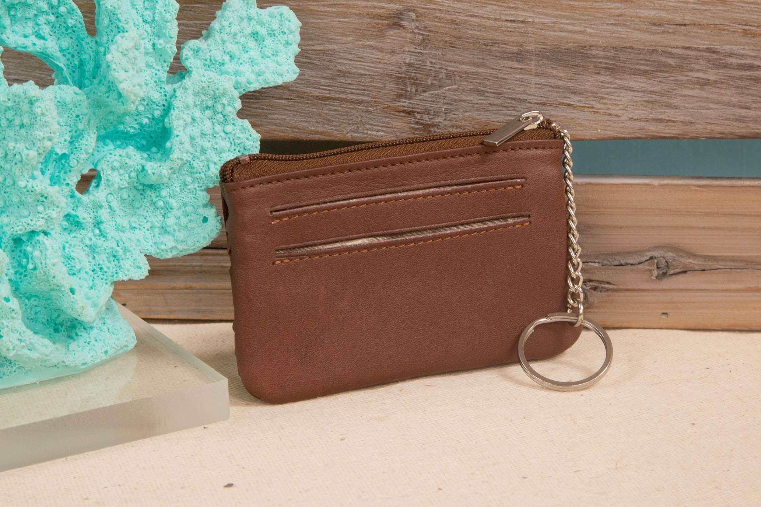 Handmade leather women's wallet with coin pocket from red Italian leather!
