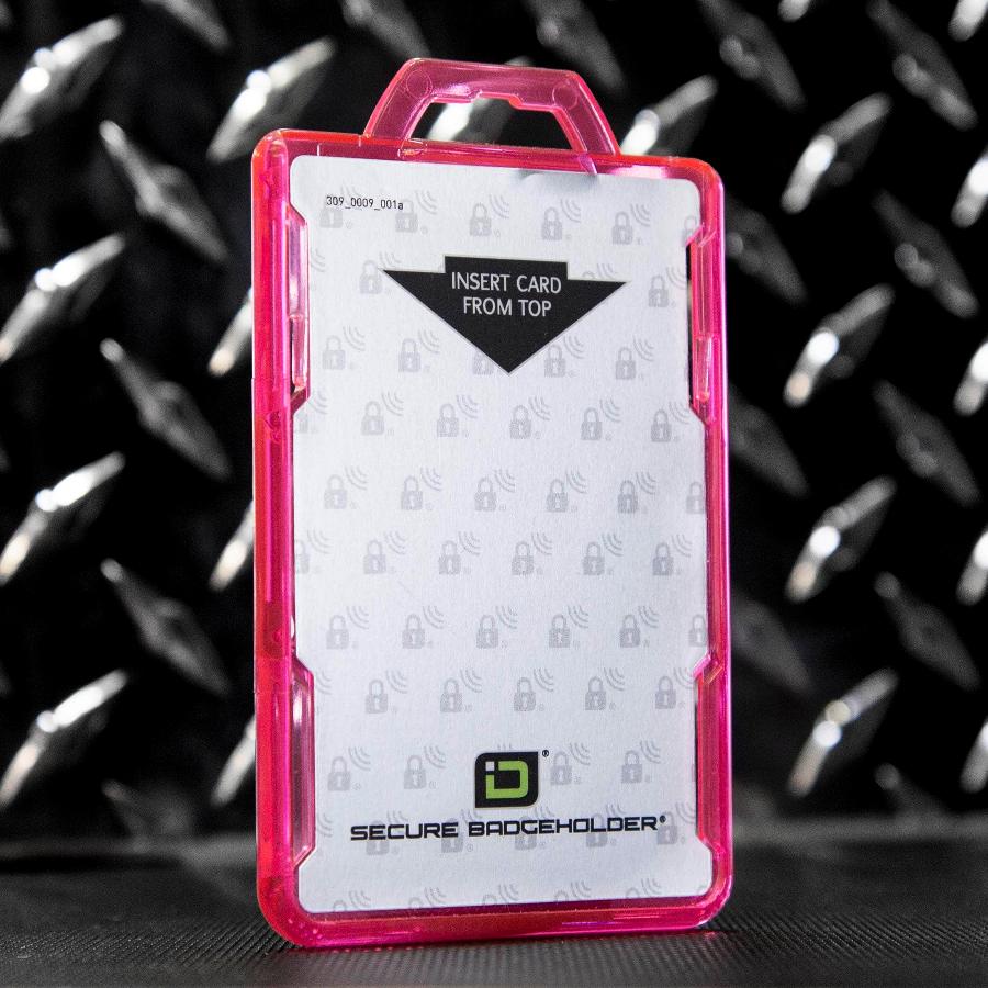 Secure Badge Holder DuoLite ® Vertical 2 ID Card Holder - Pink - IDSH2004 - 001B - Pnk