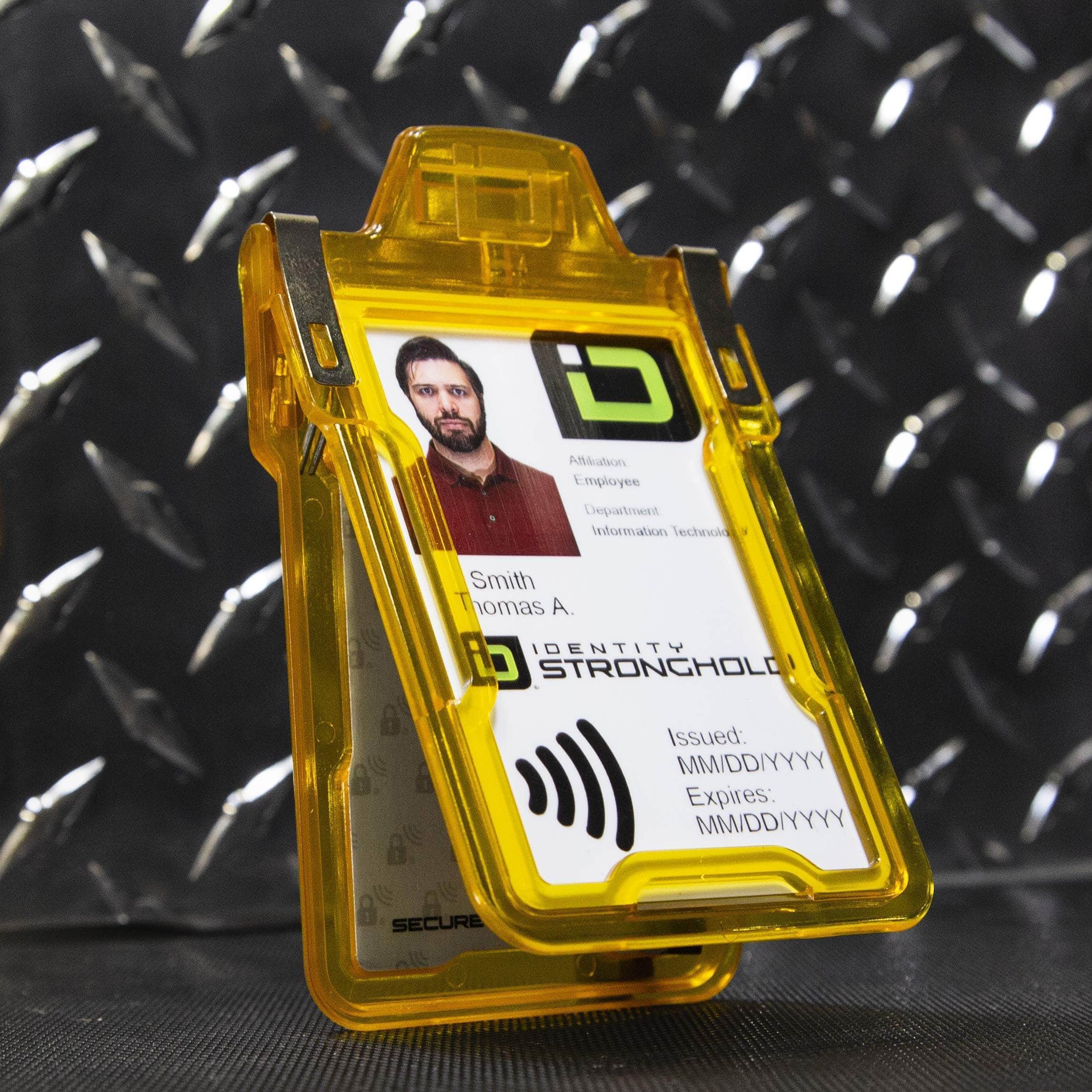 Secure Badge Holder Classic Vertical 1 Card Holder, and Lanyard Bundle