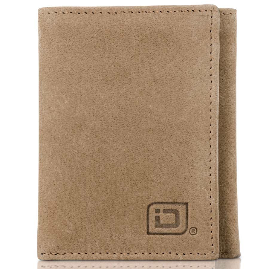 RUSTIC TOWN Mens Wallets - Genuine Leather RFID Wallet for Men with ID Window, Card Slots and Coin Pocket (Large, Dark Brown)