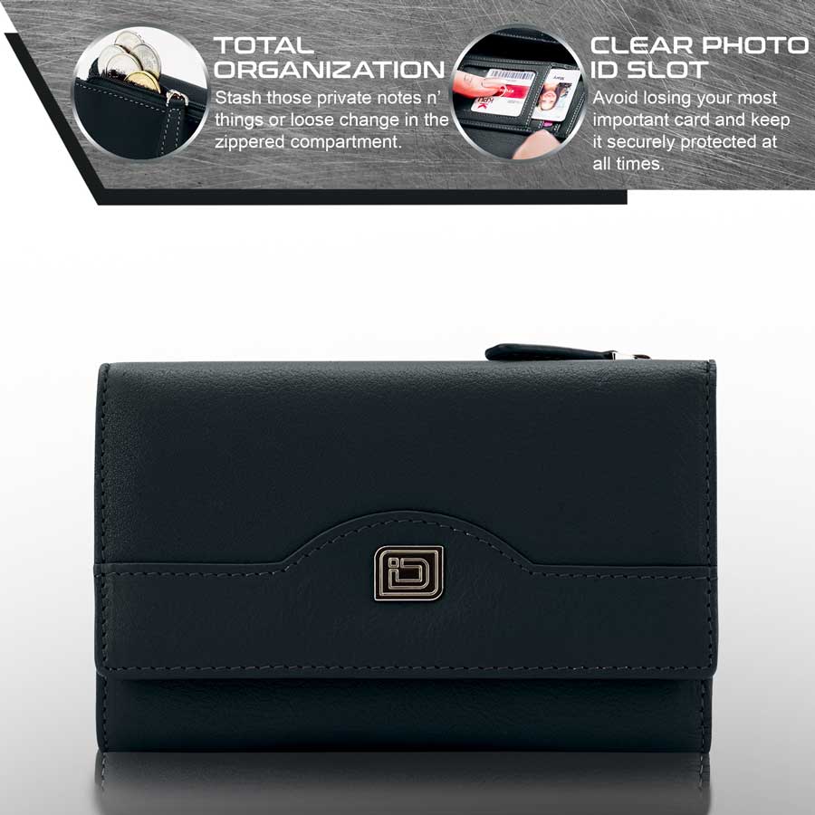 Argyle Trifold Wallet, Lightweight Portable Card Holder, Women's